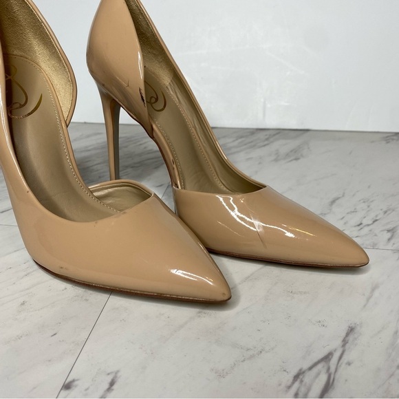 Sam Edelman Delores Tan Patent Pointy Toe Heel Pump 8M - Picture 12 of 16